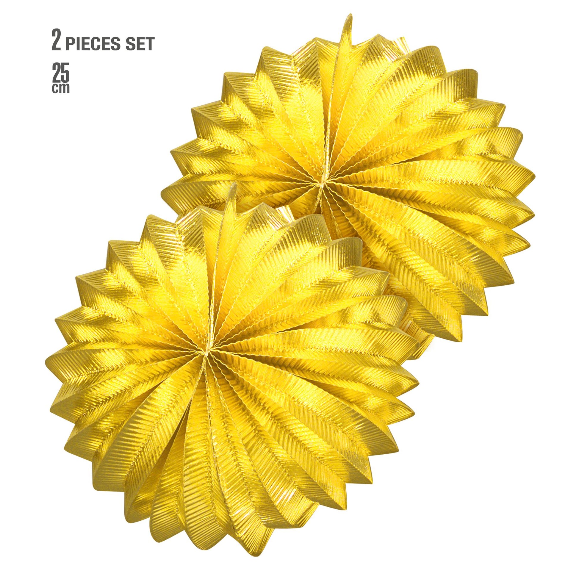 Set "2er GLOBUS METALLISIERT GOLD" 25 cm – Vorderansicht