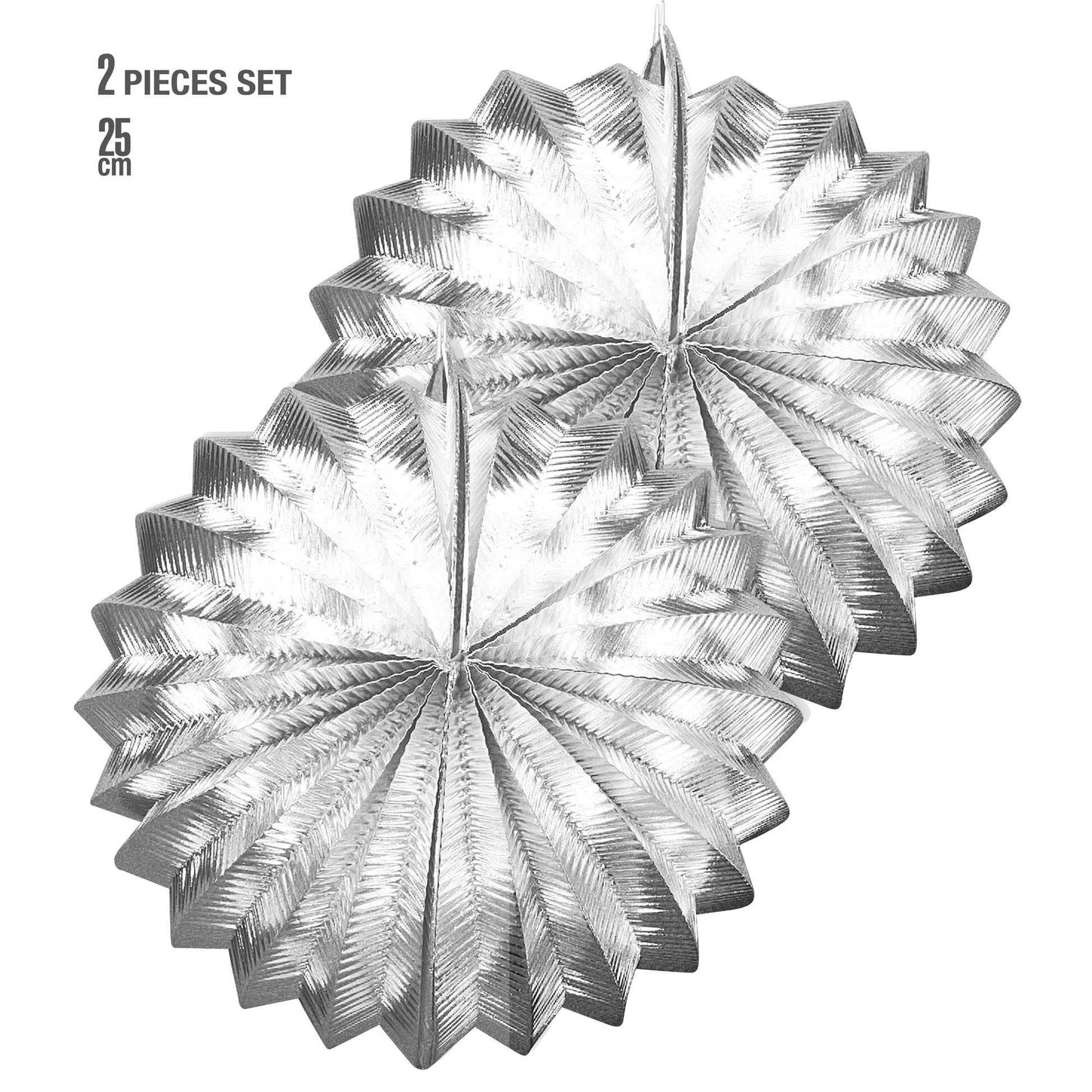 Set "2er GLOBUS METALLISIERT SILBER" 25 cm – Vorderansicht