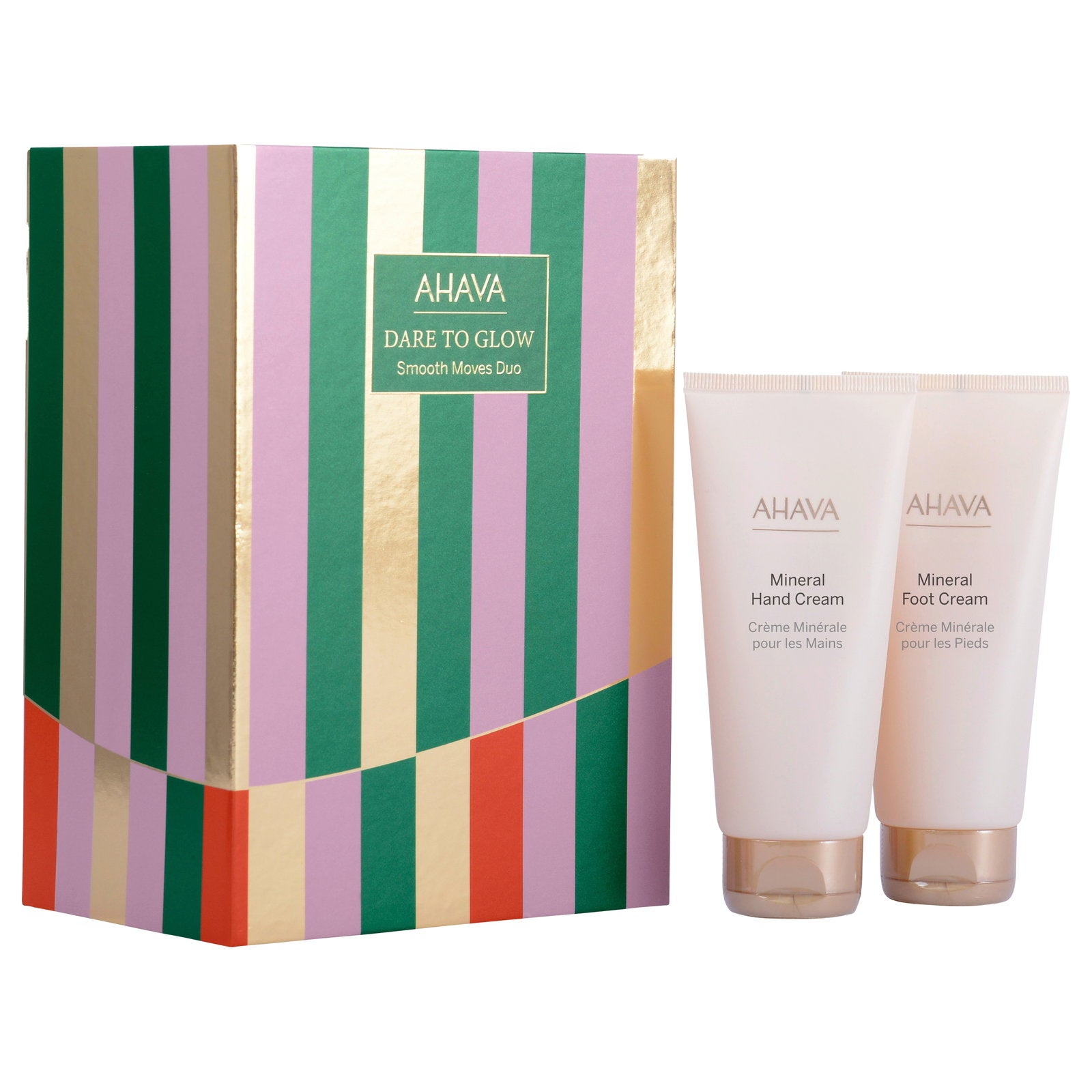 Ahava Hautpflegeset Dare To Glow Set Ahava: Dead Sea Water, Hydration, Hand Cream, 100 ml + Mineral, Nourishing, Foot Cream, 