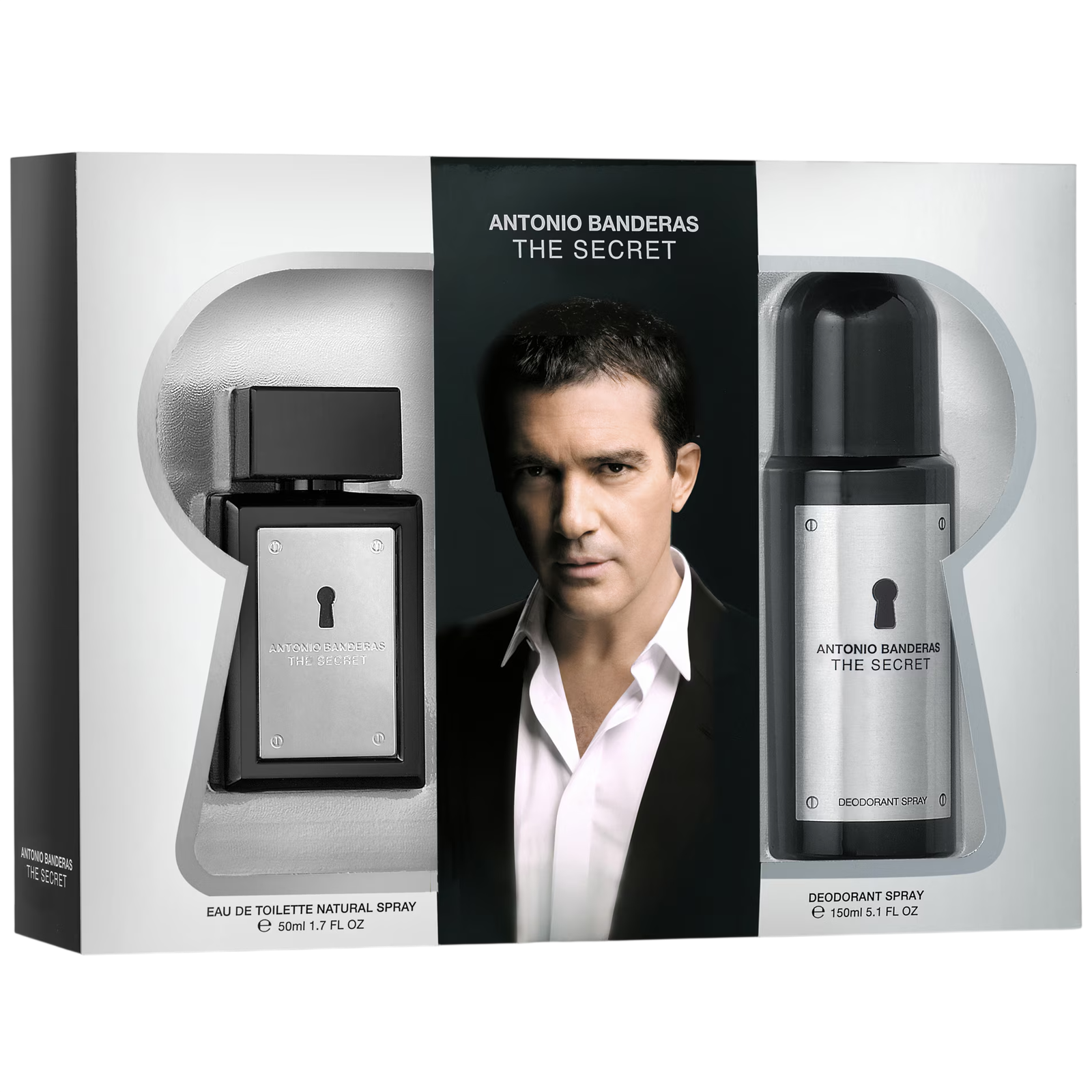 Antonio Banderas The Secret Geschenkset für Herren mit Eau de Toilette 50 ml und Deodorant-Spray 150 ml