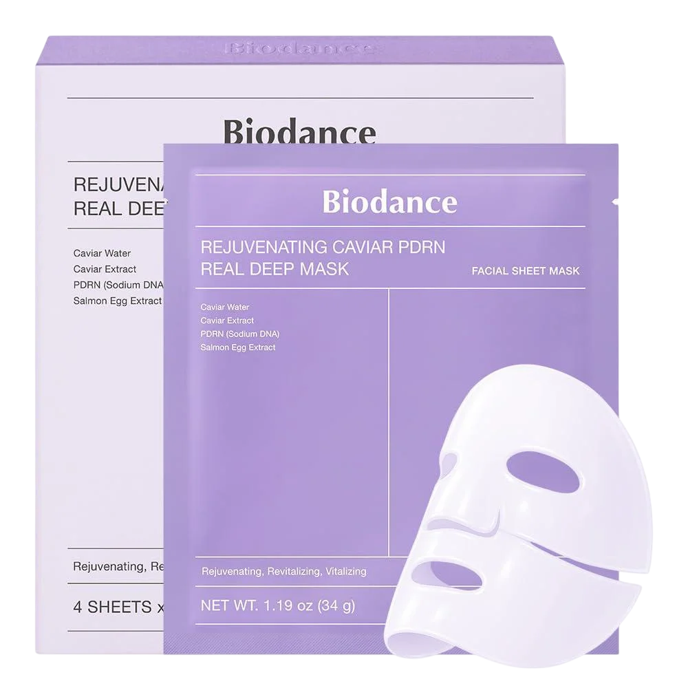 Setzen, Biodance, Caviar PDRN, Verjüngend, Gesichtsmaske, Für das Gesicht, 4 stk, 34 g