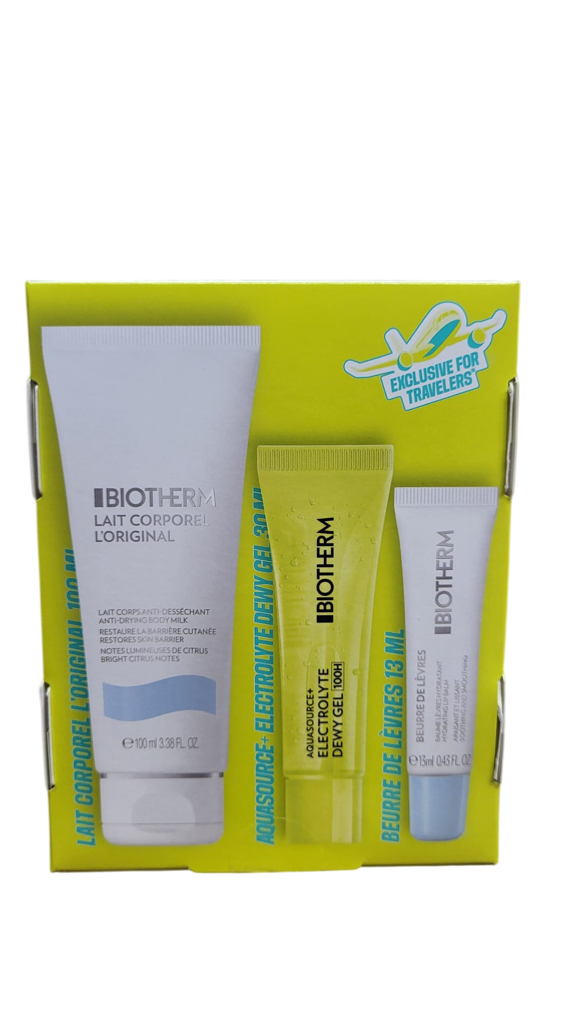 Biotherm Pflege-Set mit Augen-Gel Körpermilch und Lippenpflege