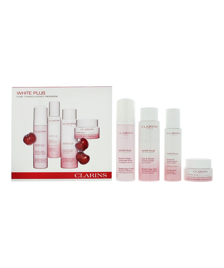 Clarins White Plus Set – Feuchtigkeitspflege, Reinigung, Lotion & Gesichtsmaske, 475 ml
