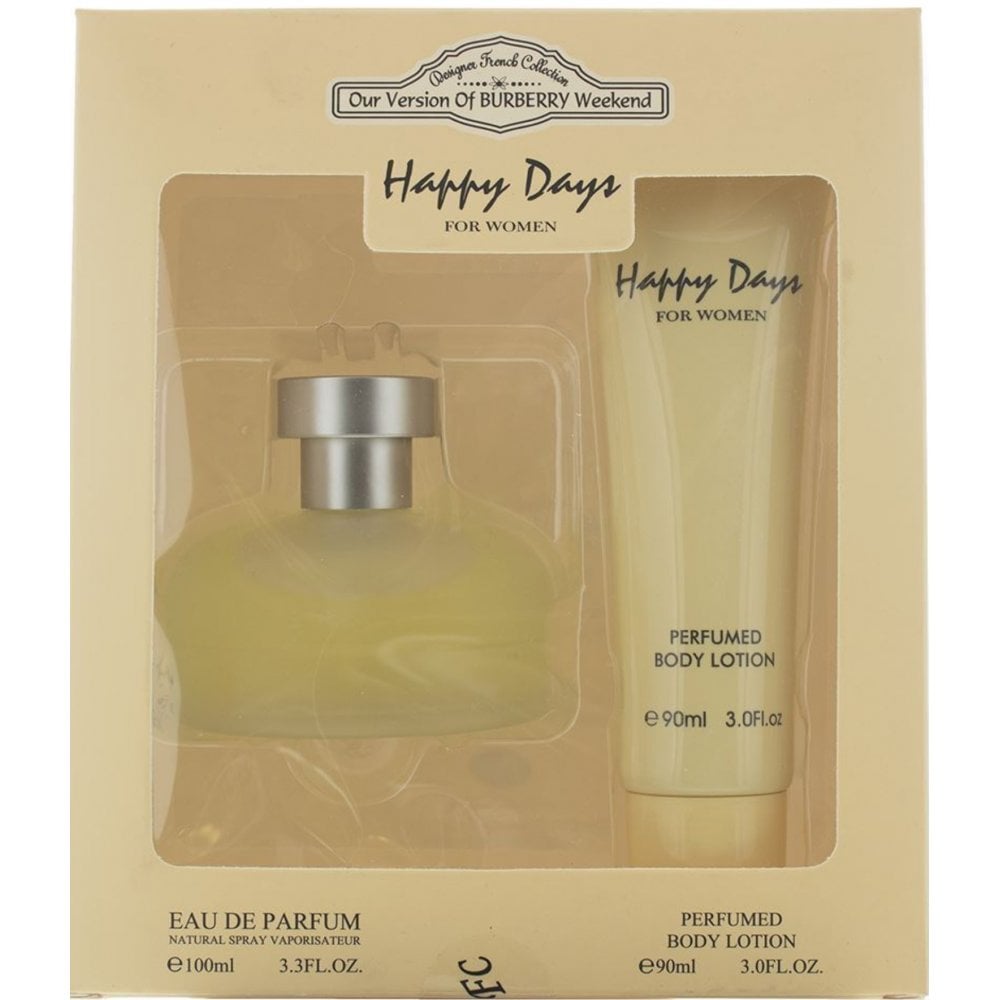 Designer French Parfümset Set Designer French: Happy Days, Eau De Parfum, For Women, 100 ml + Happy Days, Hydrates, Body Loti