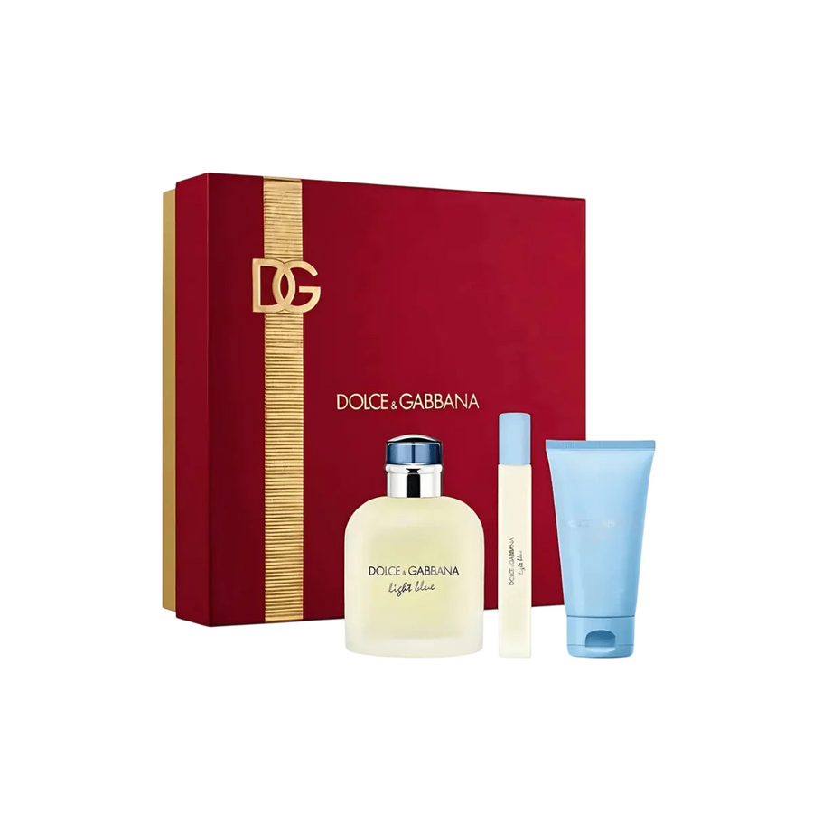 Dolce & Gabbana Light Blue Pour Homme Geschenkset mit Eau de Toilette Miniatur und Shower Gel