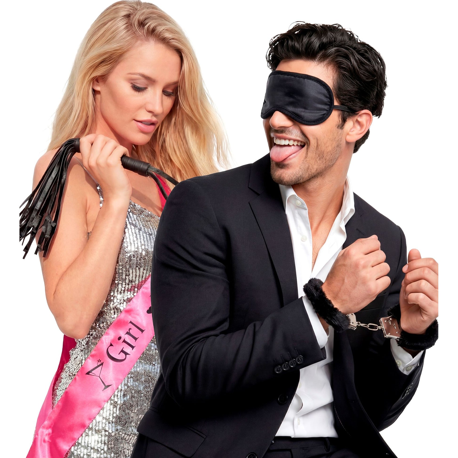 "SET DOMINATRIX" (Handschellen mit Plüsch, Augenbinde, Peitsche) – Ansicht 3