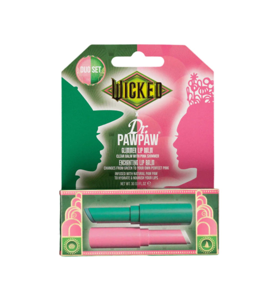 Dr. PawPaw Wicked Lip Balm Set mit zwei pH-reaktiven Lippenbalsamen in Pink und schimmernd