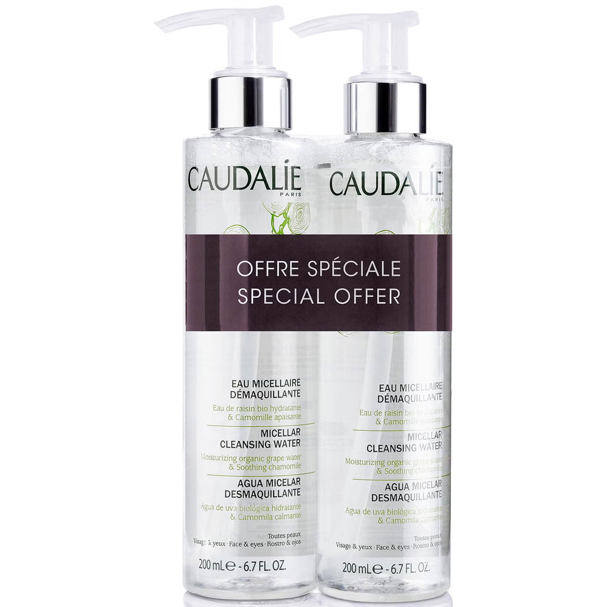 Duo Set, Caudalie, Caudalie, Reinigung, Mizellenwasser, Für alle Hauttypen, 2 stk, 200 ml