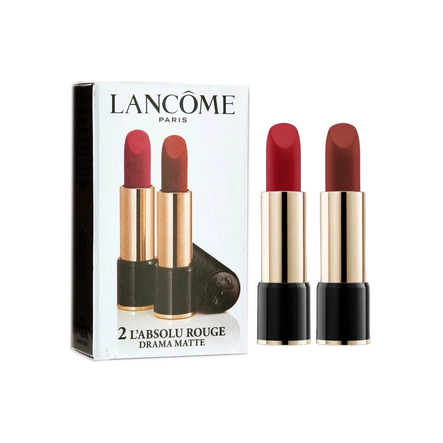 Duo Set, Lancome, L'Absolu Rouge, Matt, Creme-Lippenstift, 290, Drama, 2 stk, 3.4 g