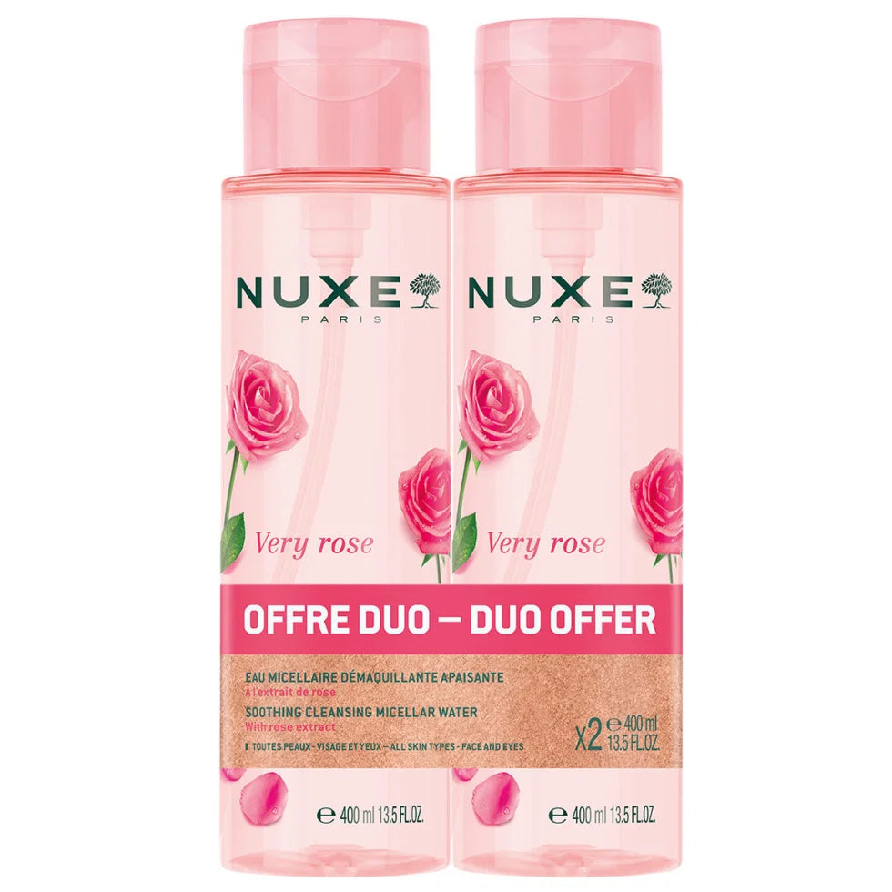 Nuxe Duo Set, Nuxe, Very Rose, Reinigung & Beruhigung, Mizellenwasser, Für empfindliche Haut, 2 stk, 400 ml Regular