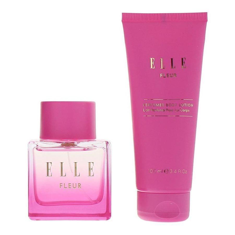 Elle Fleur Geschenkset mit Eau de Parfum und Body Lotion, je 100 ml