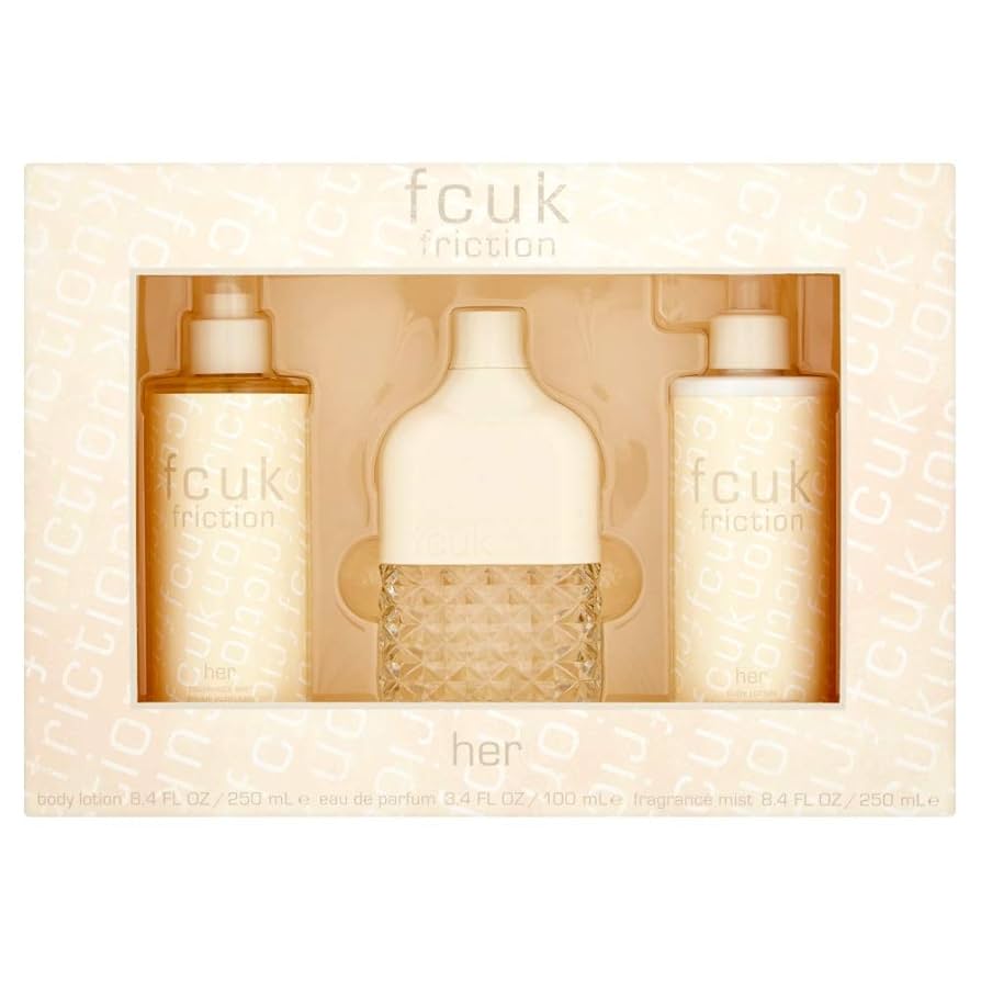 FCUK Friction Geschenkset für Frauen mit Eau de Parfum Body Lotion und Scented Spray