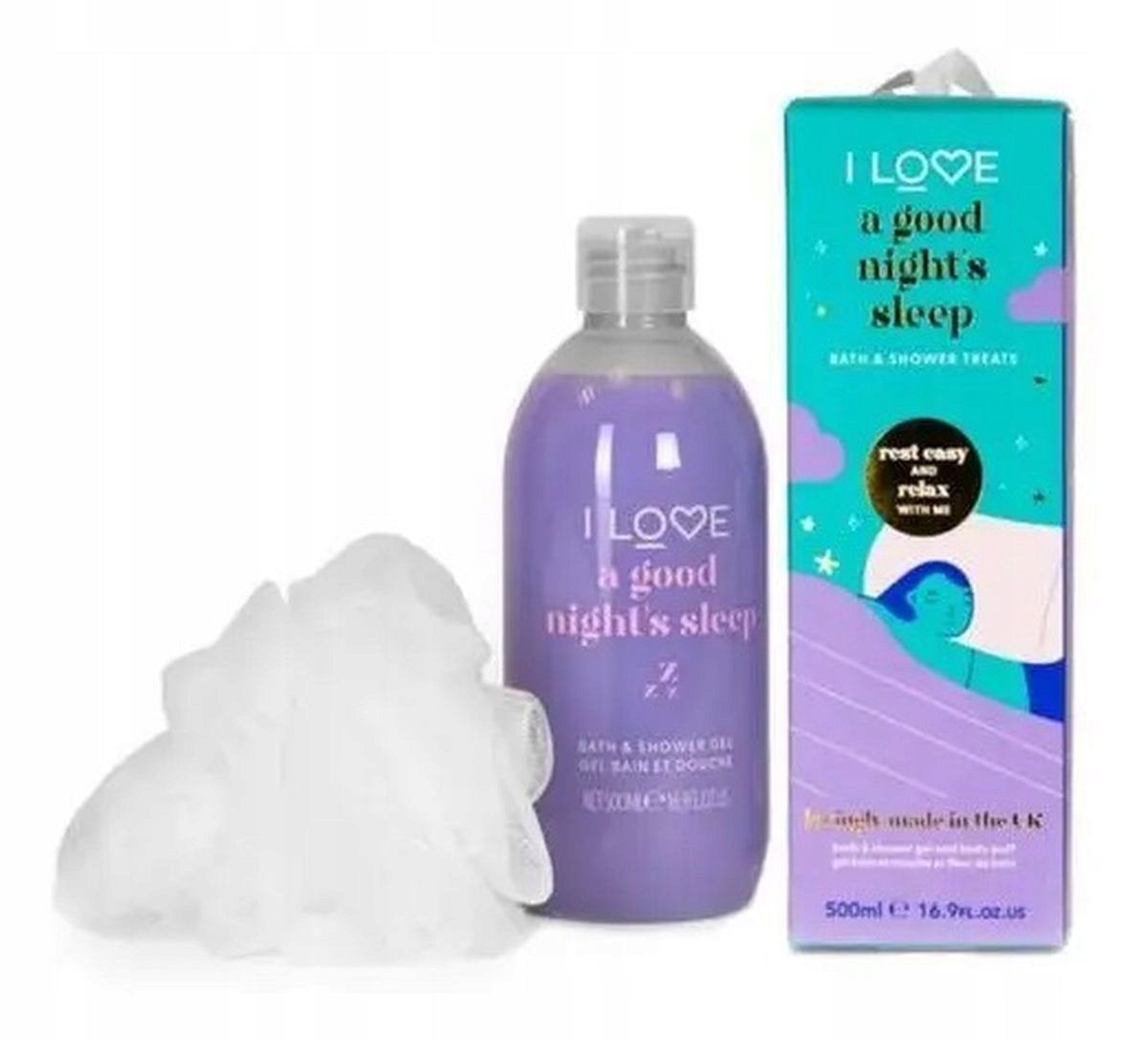 I Love Körperpflegeset Set I Love: A Good Night's Sleep, Hydrating, Shower Gel, For All Skin Types, 500 ml + I Love, Body Spo