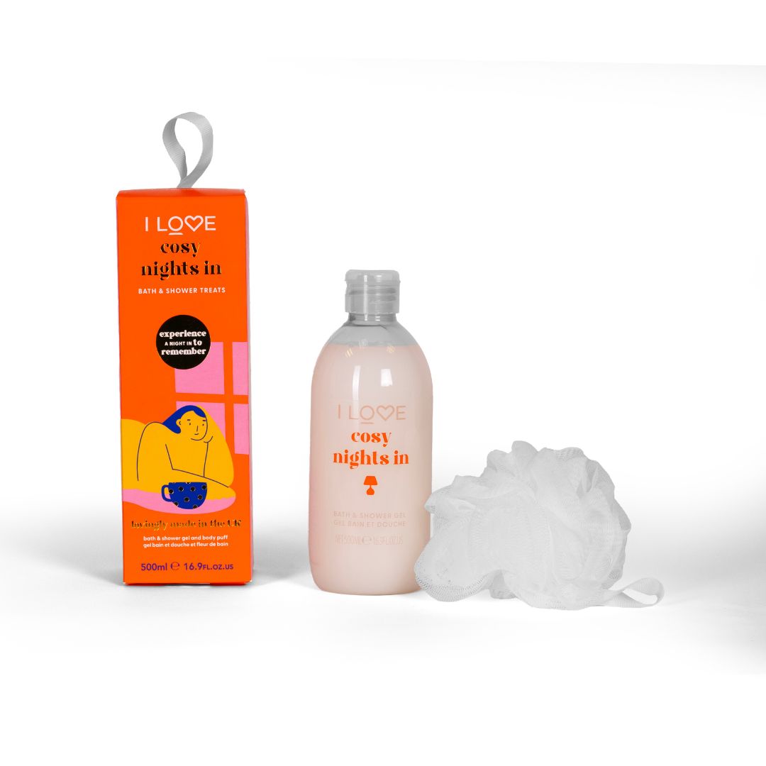 I Love Körperpflegeset Set I Love: Cosy Night's, Hydrating, Shower Gel, For All Skin Types, 500 ml + I Love, Body Sponge Regu