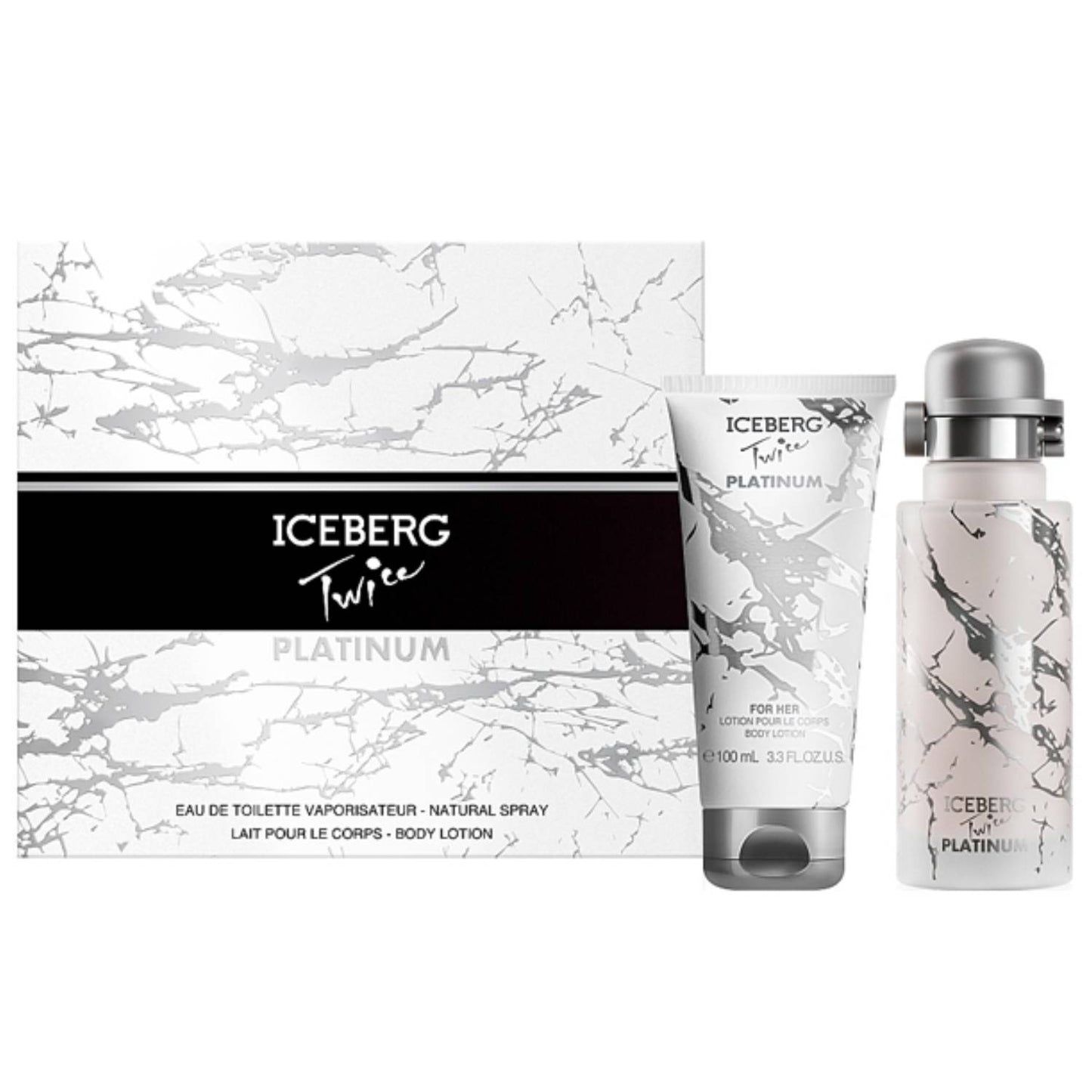 Iceberg Parfümset Set Iceberg: Twice Platinum, Eau De Toilette, For Women, 125 ml + Twice Platinum, Hydrating, Body Lotion, 1