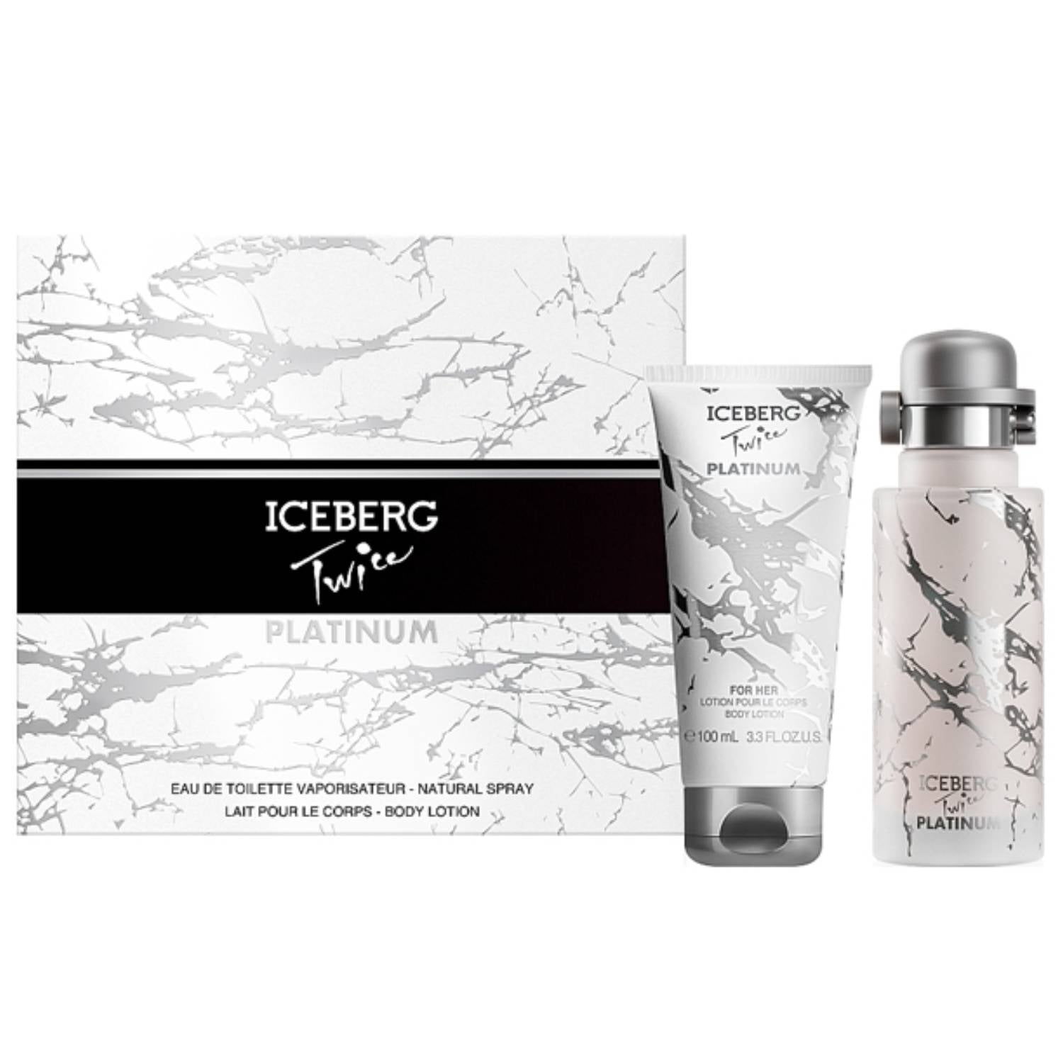 Iceberg Parfümset Set Iceberg: Twice Platinum, Eau De Toilette, For Women, 125 ml + Twice Platinum, Hydrating, Body Lotion, 1