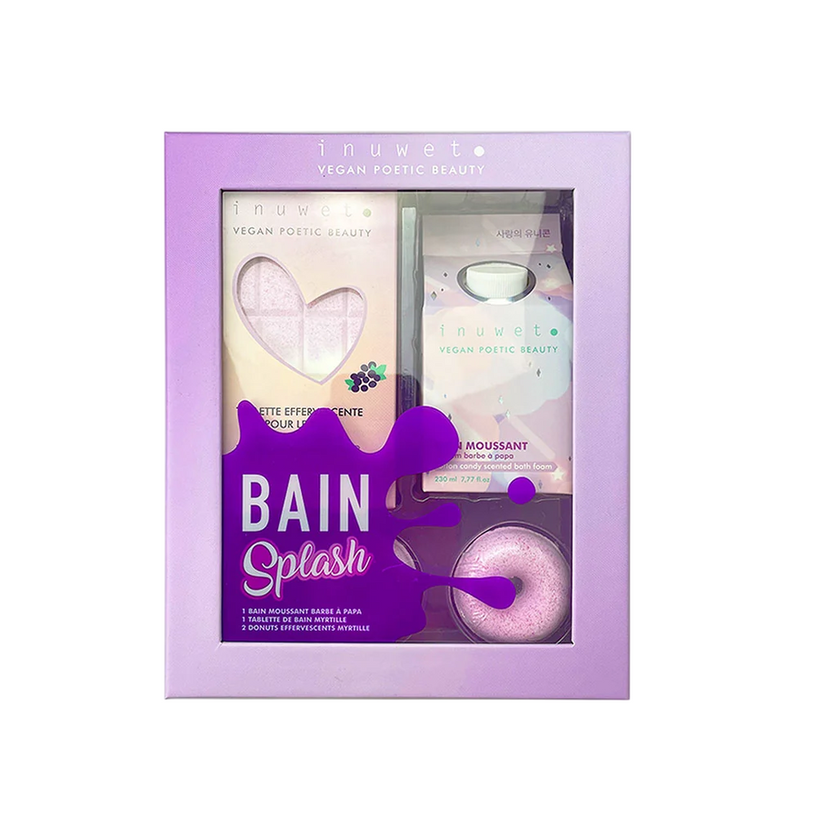 Inuwet Bade- und Duschset mit Cotton-Candy-Duschmousse und Badebomben