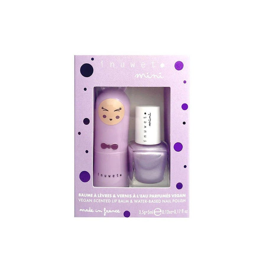 Inuwet Set mit Mauve-Nagellack und Lippenbalsam