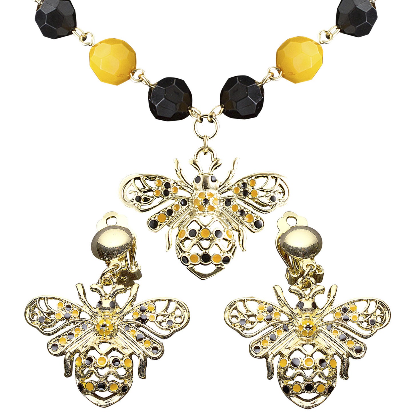"SET KETTE UND OHRRINGE BIENE" – Vorderansicht