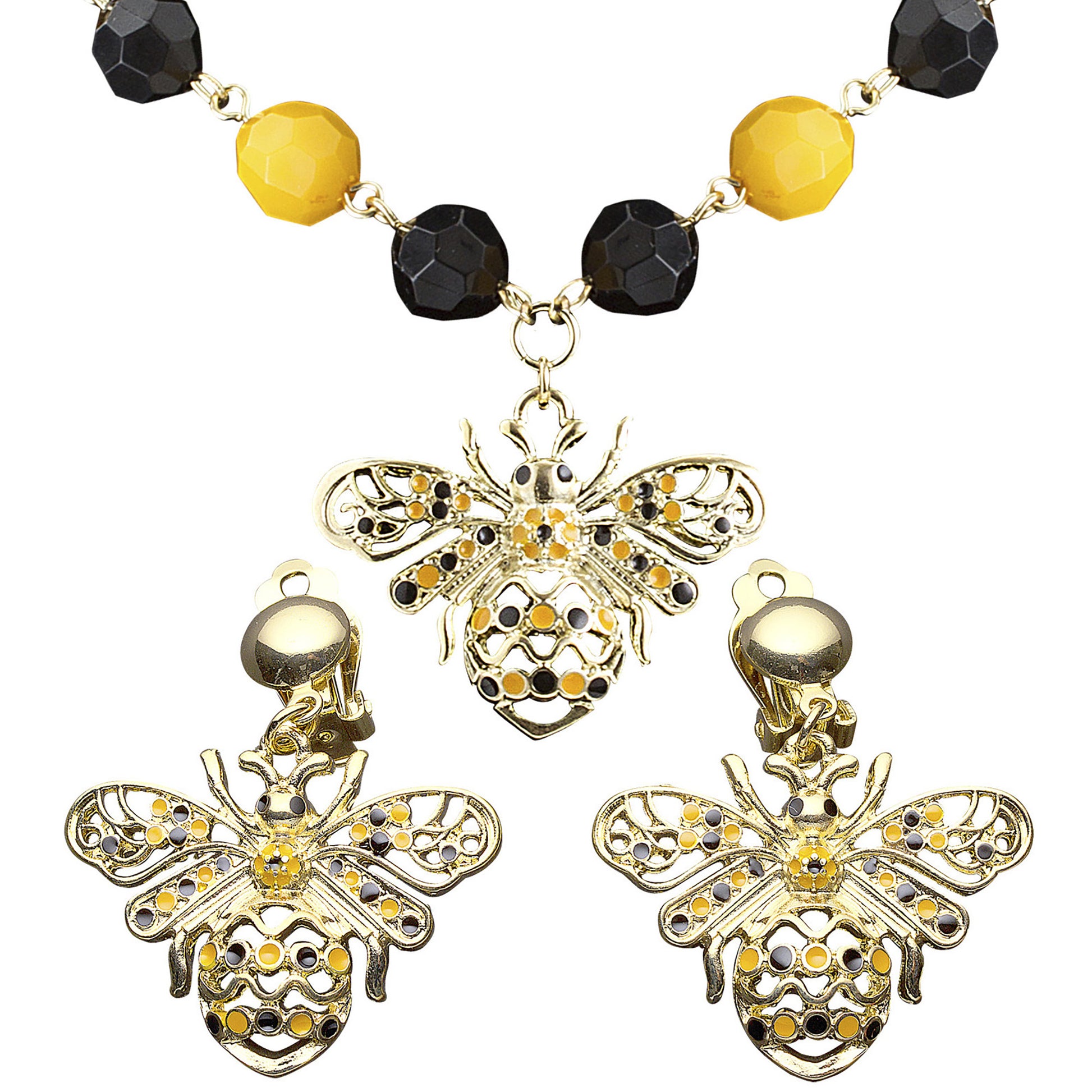 "SET KETTE UND OHRRINGE BIENE" – Vorderansicht