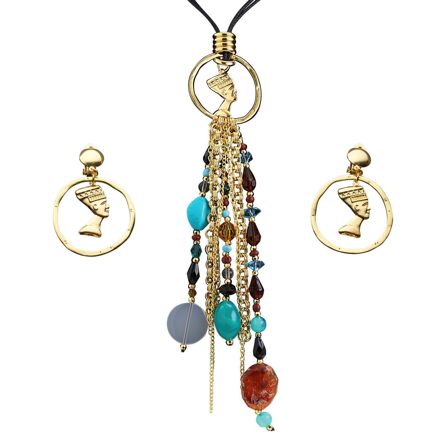"SET KETTE UND OHRRINGE CLEOPATRA" – Vorderansicht