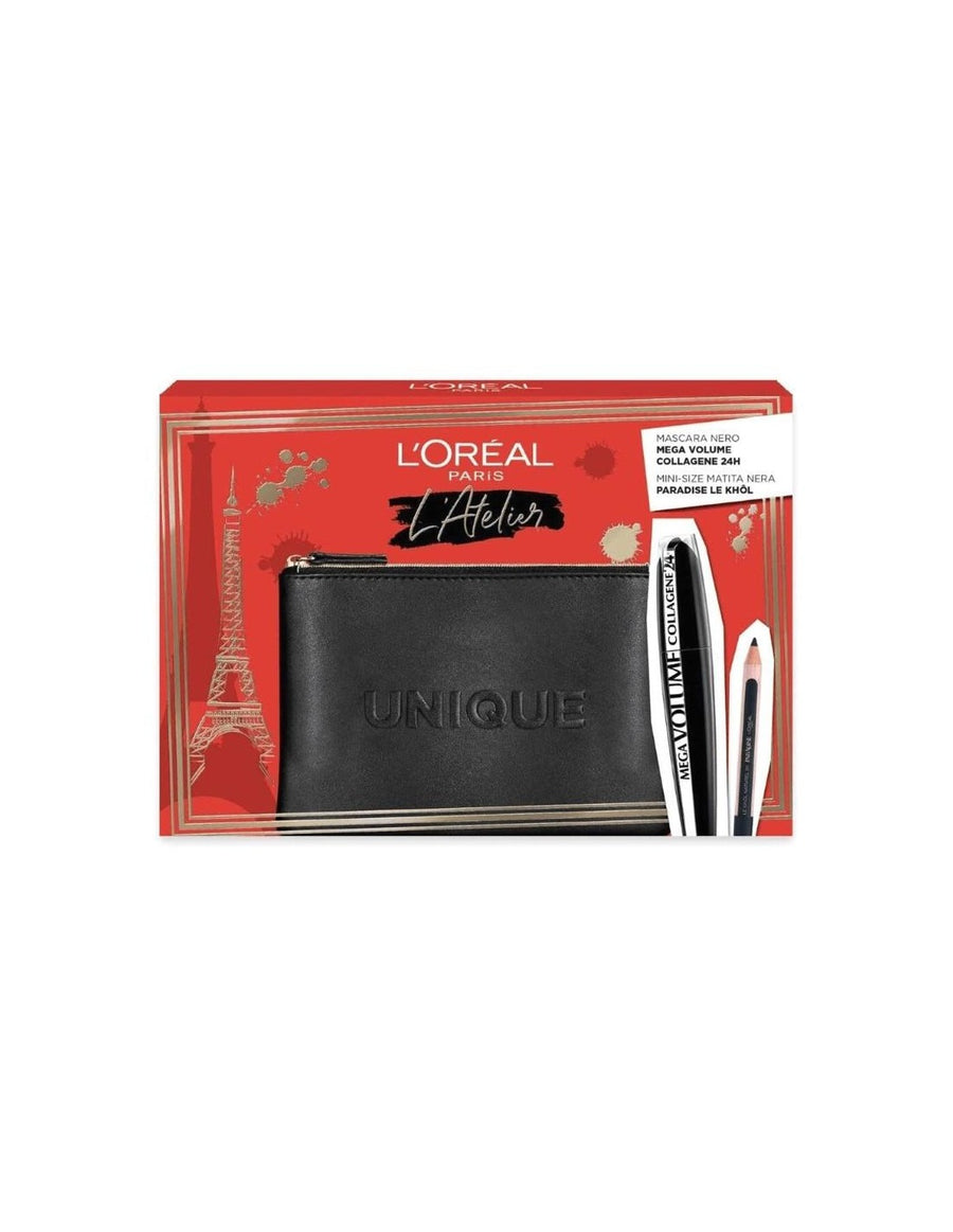 L`Oreal Paris Schminkset Set L'Oreal Paris: L'Oreal Paris, Kajal Eye Pencil, Black, 1.5 g + Mega Volume Collagene 24h, Waterp