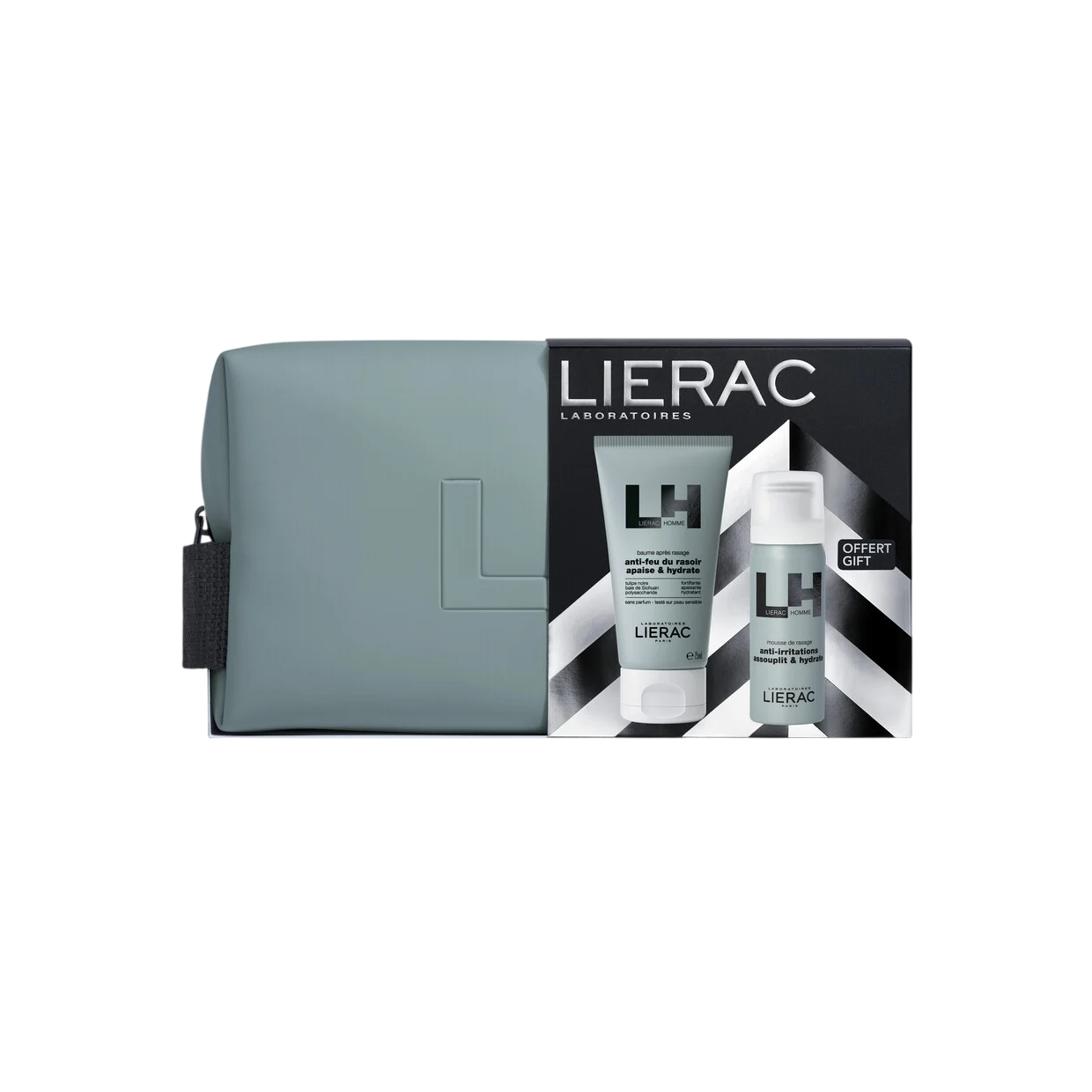 Lierac Rasierset Set Lierac: Homme, Moisturising, After-Shave Balm, 75 ml + Homme, Hydrating, Shaving Foam, 50 ml + Homme, Zi