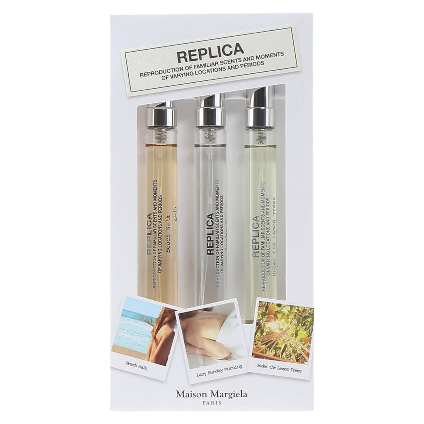 Set Maison Margiela: Beach Walk, Eau De Toilette, For Women, 10 ml + Replica Bubble Bath, Eau De Toilette, For Women, 10 ml + Replica When The Rain Stops, Eau De Toilette, For Women, 10 ml