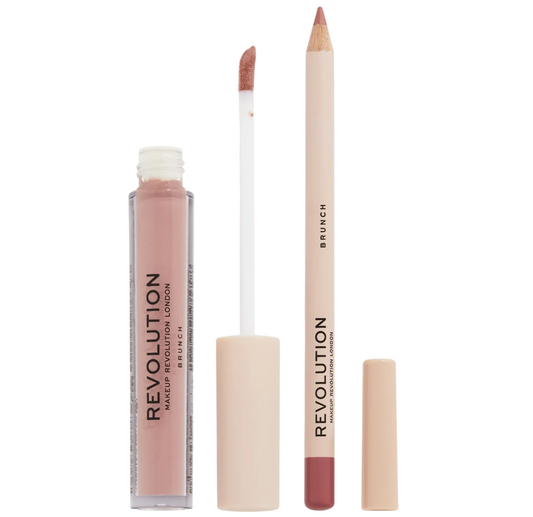 Makeup Revolution Schminkset Set Makeup Revolution: Makeup Revolution, Liquid Lipstick, Brunch, 3 ml + Makeup Revolution, Pre