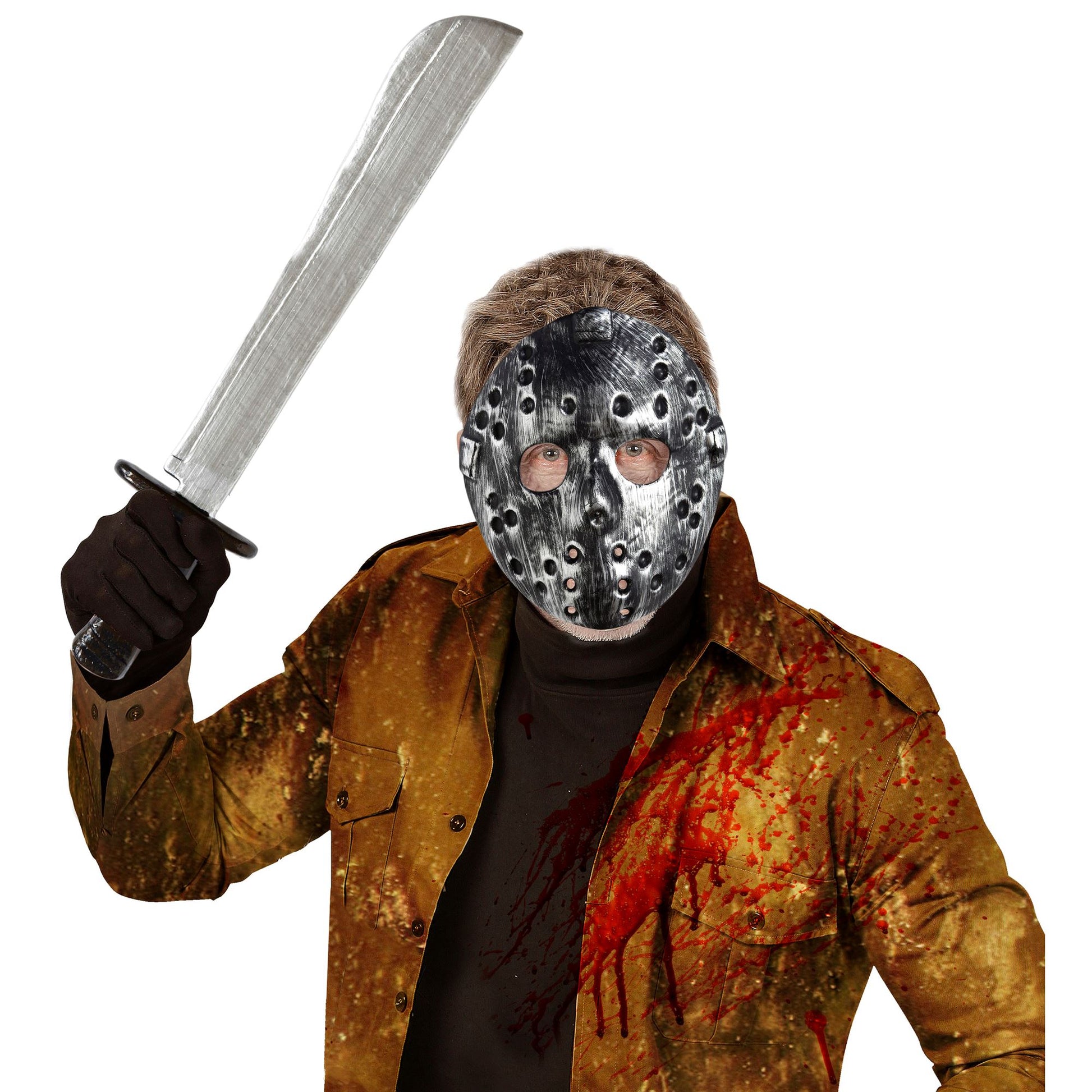 "SET MASKE UND MACHETE" 56 cm – Detailansicht