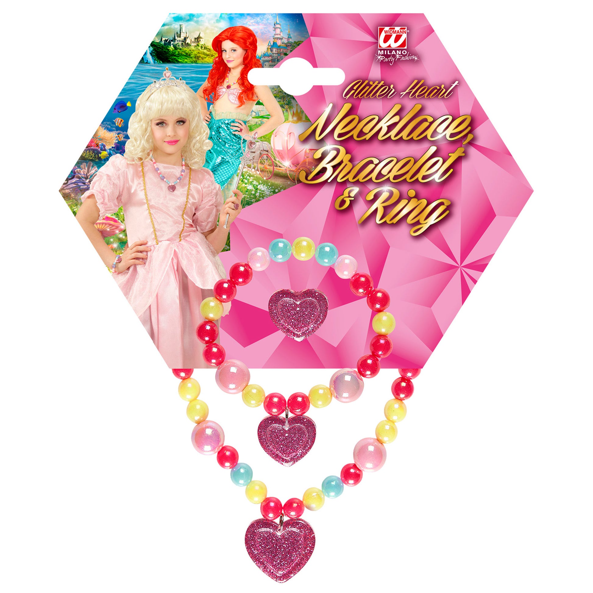 "SET MIT KETTE, OHRRINGE UND RING MIT PERLEN UND HERZ" sort. In 3 Farben – Ansicht 3