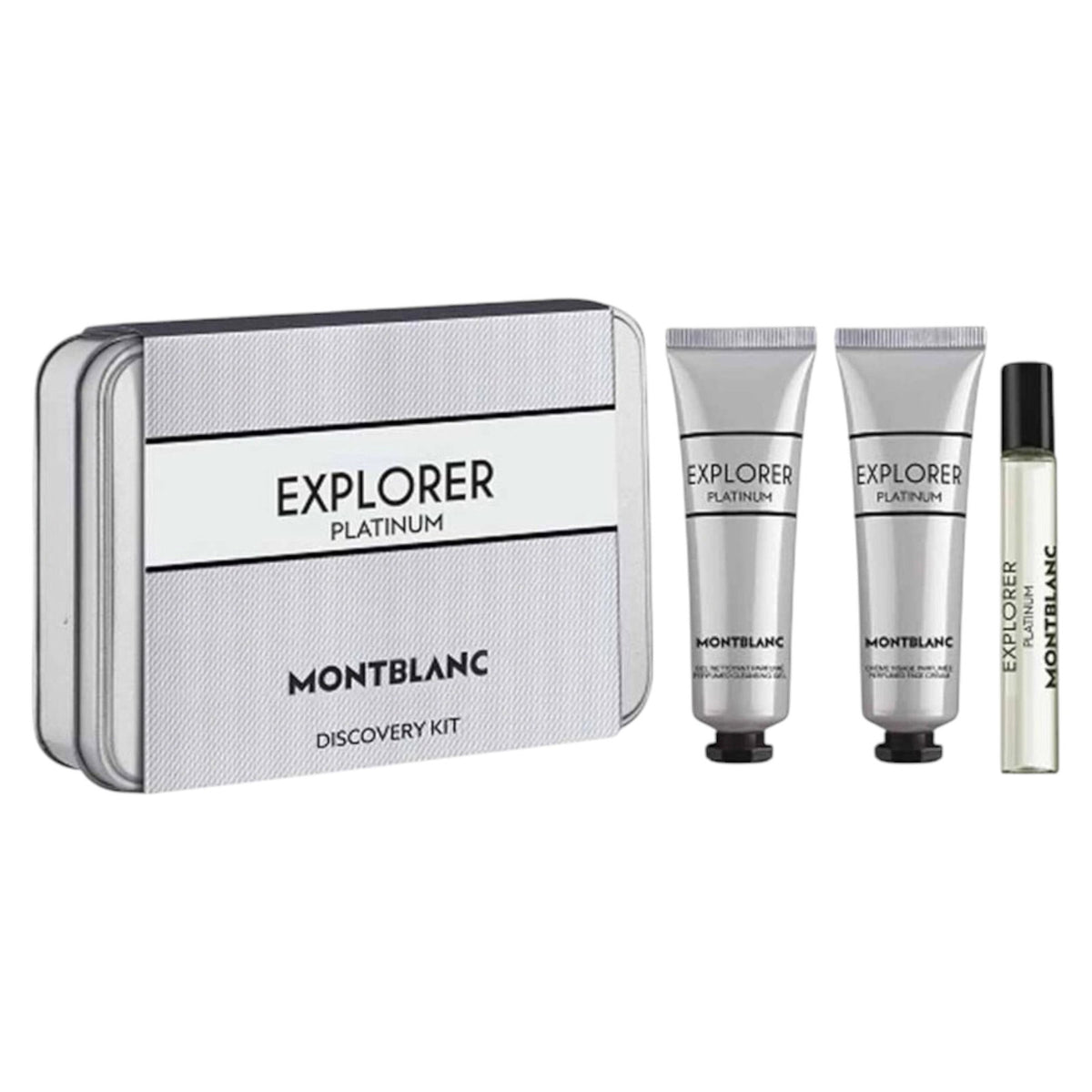 Montblanc Explorer Platinum Geschenkset mit Eau de Parfum Gesichtscreme und Duschgel