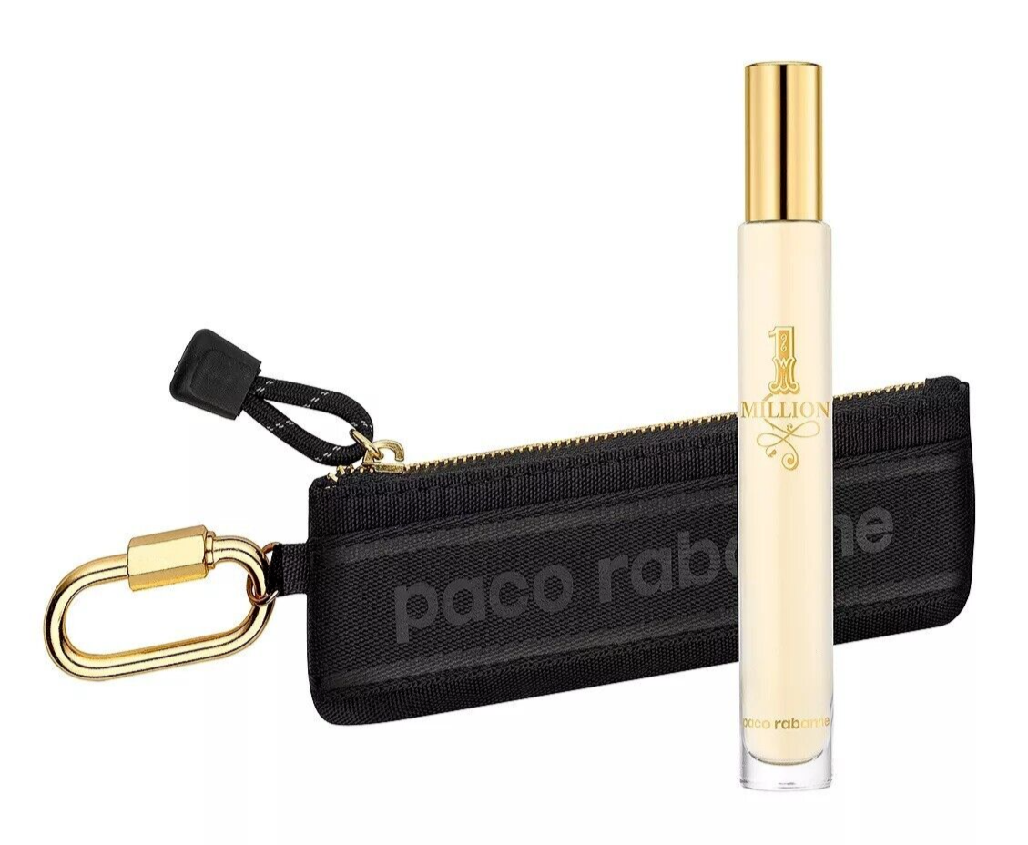 Set Paco Rabanne: 1 Million, Eau De Toilette, For Men, 10 ml + Paco Rabanne, Travel, GWP Textile Pouch, Black