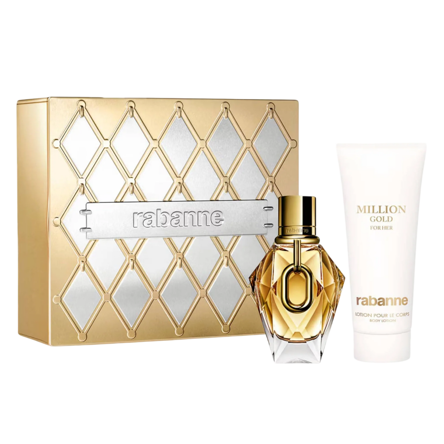 Paco Rabanne Parfümset Set Paco Rabanne: Million Gold, Parfum, For Women, 50 ml + Million Gold, Hydrating, Body Lotion, 100 m