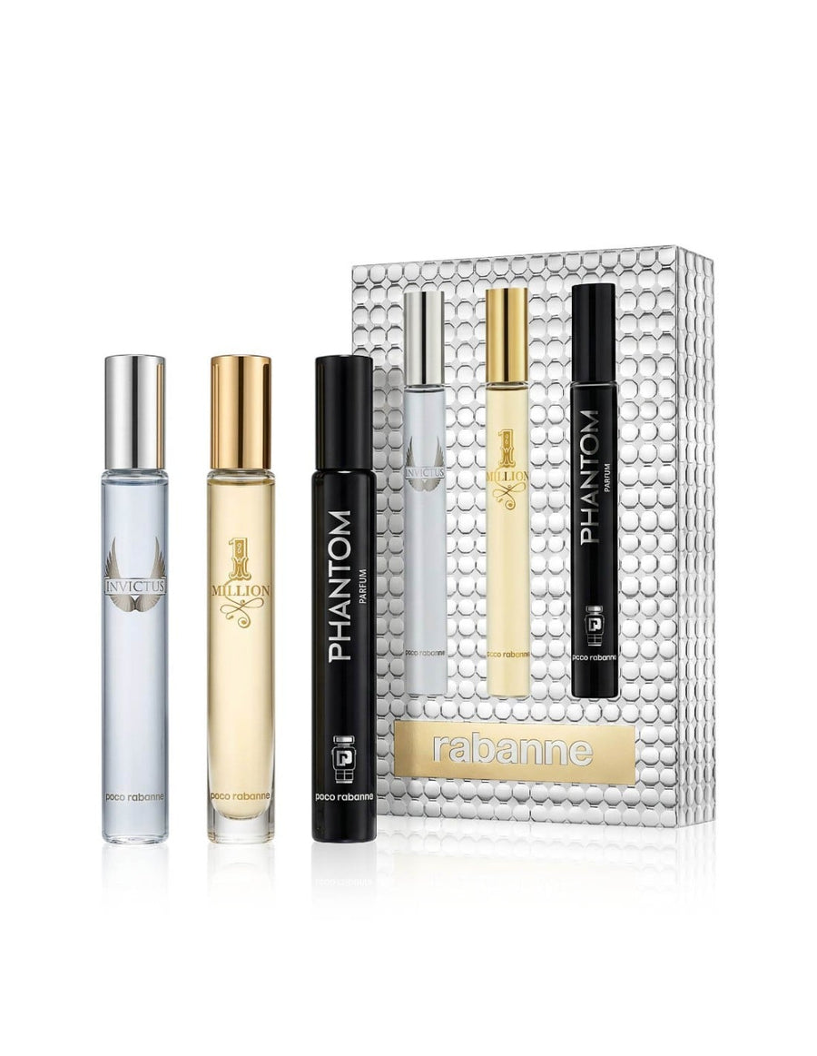 Set Paco Rabanne: Phantom, Eau De Toilette, For Men, 10 ml + Invictus, Eau De Toilette, For Men, 10 ml + 1 Million, Eau De Toilette, For Men, 10 ml