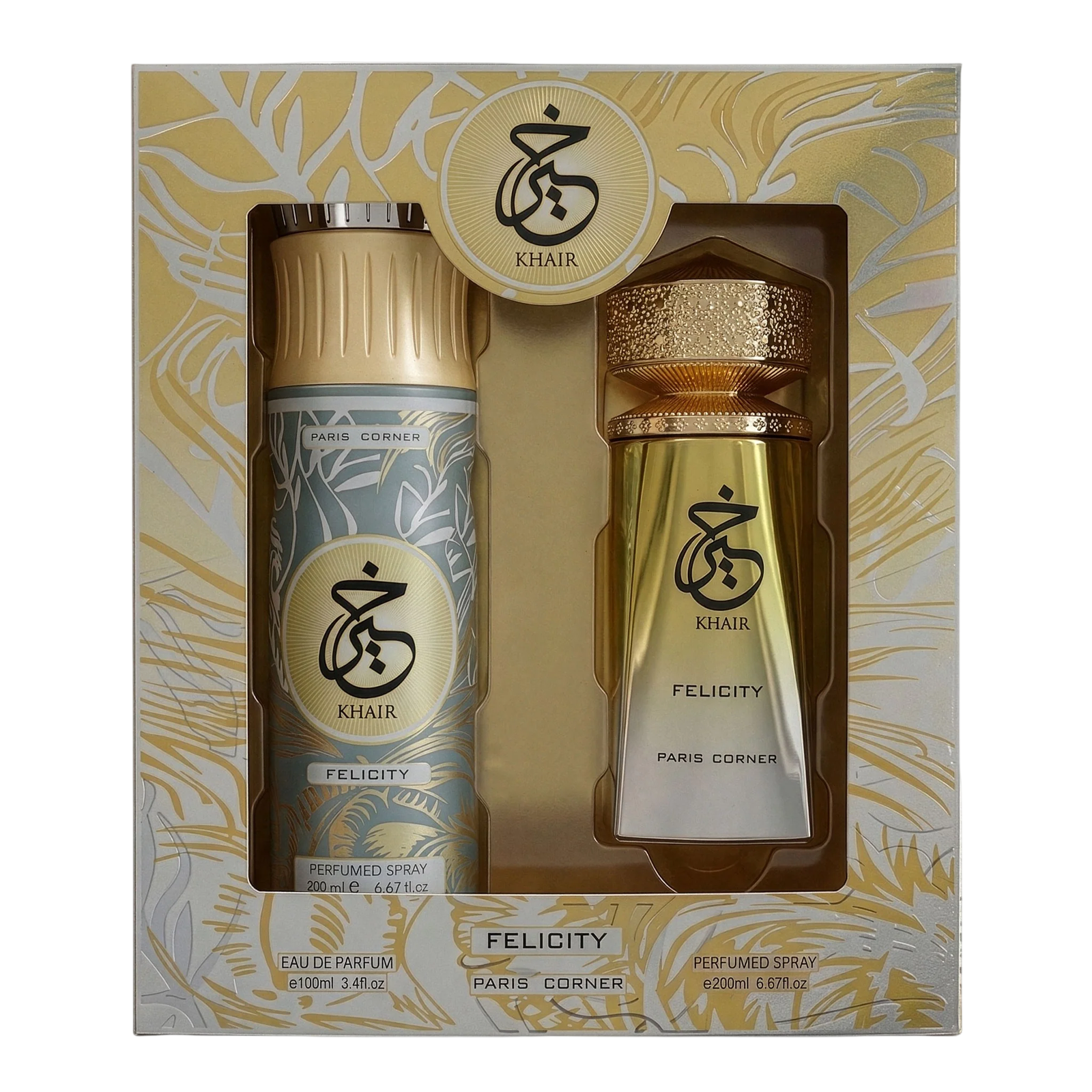 Paris Corner Parfümset Set Paris Corner: Khair Felicity, Eau De Parfum, For Women, 100 ml + Khair Felicity, Deodorant Spray, 