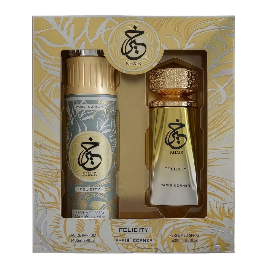 Paris Corner Khair Felicity Duftset mit Eau de Parfum 100 ml und Deodorant Spray 200 ml