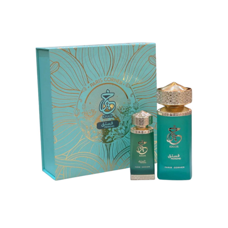 Paris Corner Khair Pistachio Duftset mit Eau de Parfum 100 ml und Deodorant Spray 200 ml