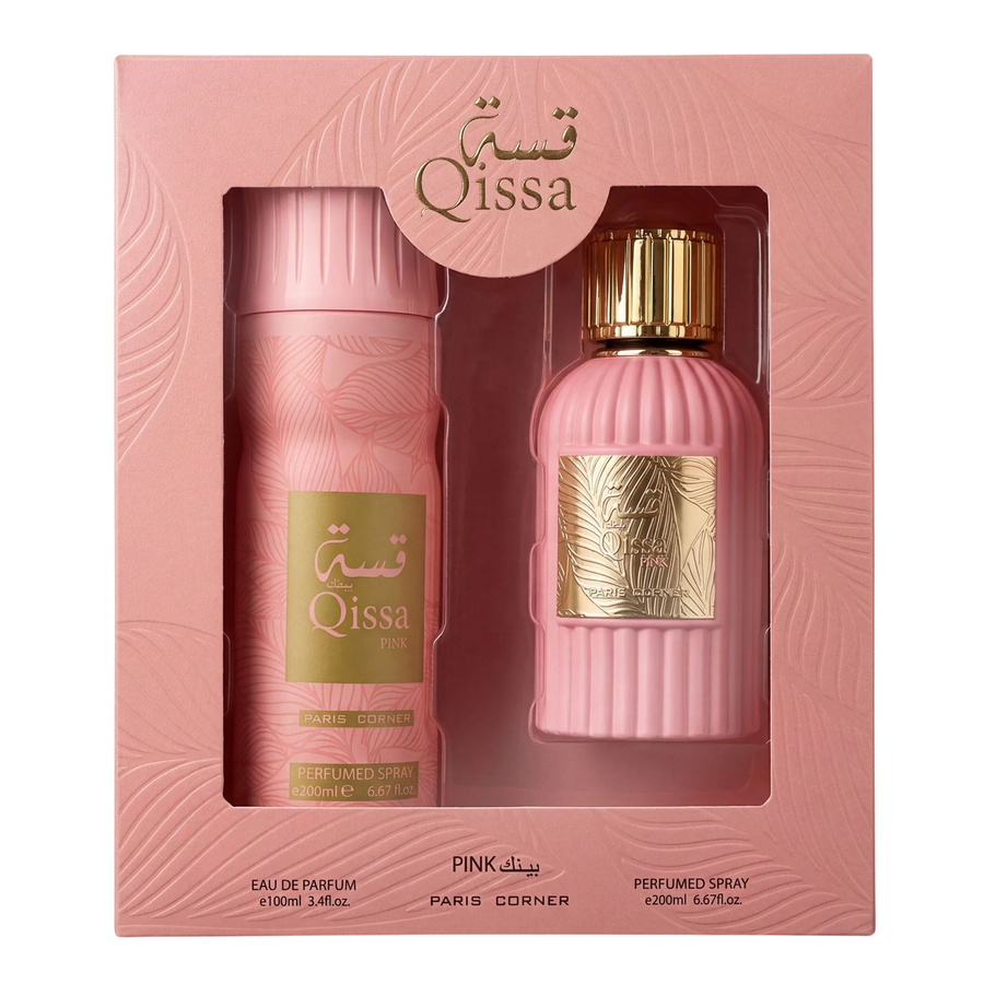 Paris Corner Qissa Pink Duftset mit Eau de Parfum 100 ml und Deodorant Spray 200 ml
