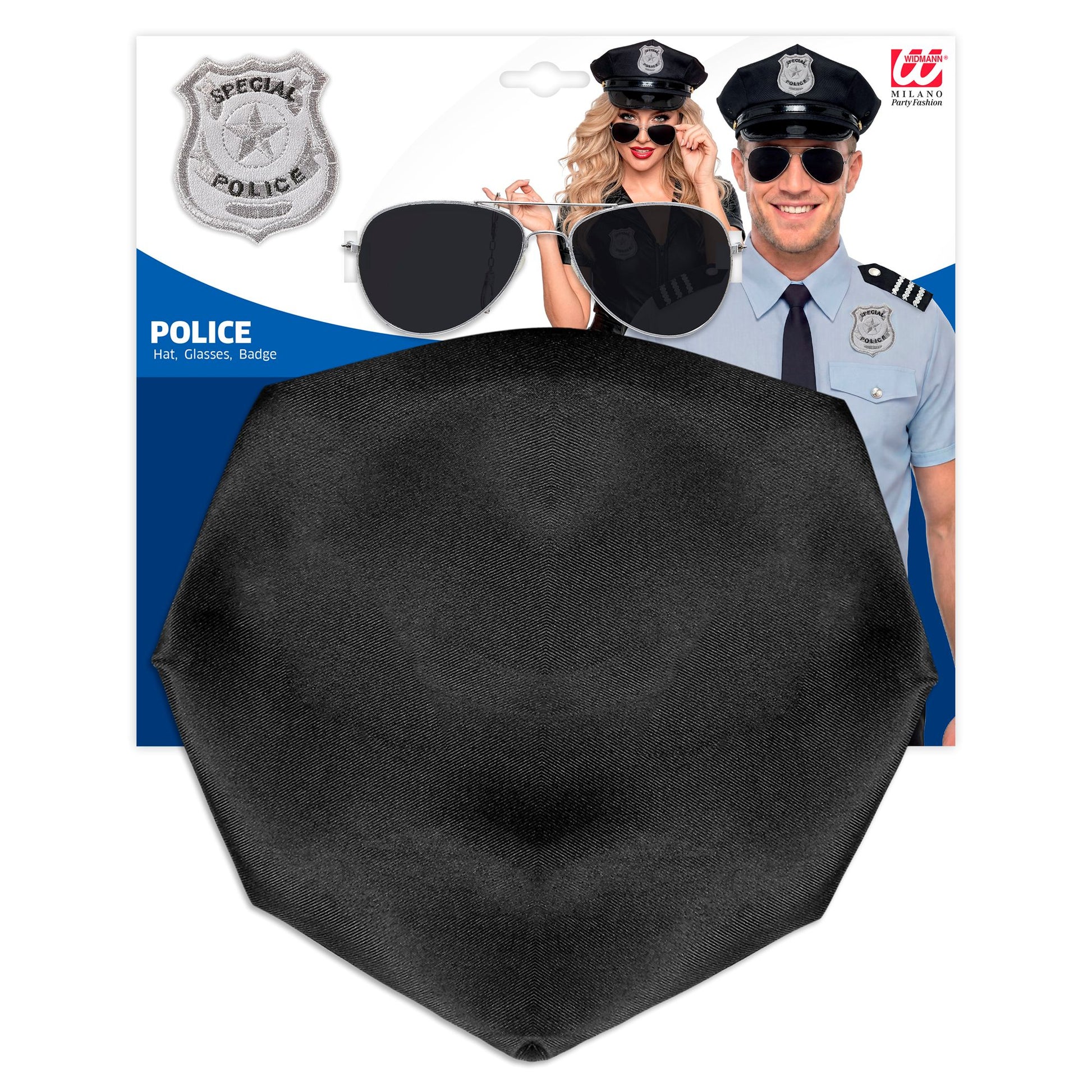 "SET POLIZIST" (Hut, Brille, Dienstmarke) – Detailansicht