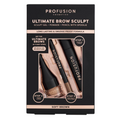 Set Profusion Cosmetics: Ultimate Brow Sculpt, Eyebrow Gel, Soft Brown, 1.8 g + Ultimate Brow Sculpt, Defining, Eyebrow Cream Pencil & Brush 2-In-1, Soft Brown, 0.07 g + Ultimate Brow Sculpt, Eyebrow Pomade, Soft Brown, 4 ml