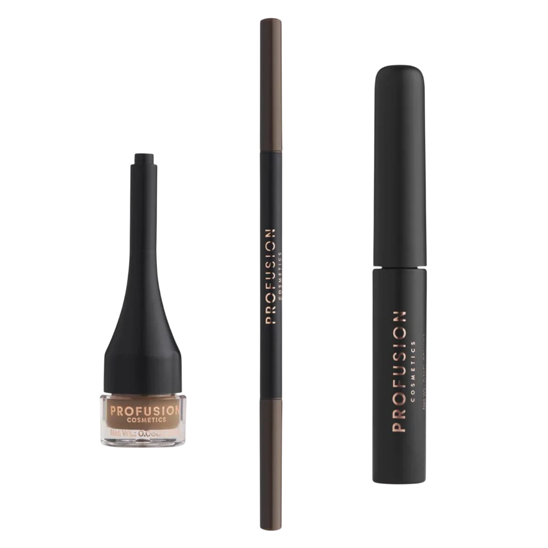 Profusion Cosmetics Ultimate Brow Sculpt Set Dark Brown mit Pomade, Cream-Pencil und Augenbrauengel