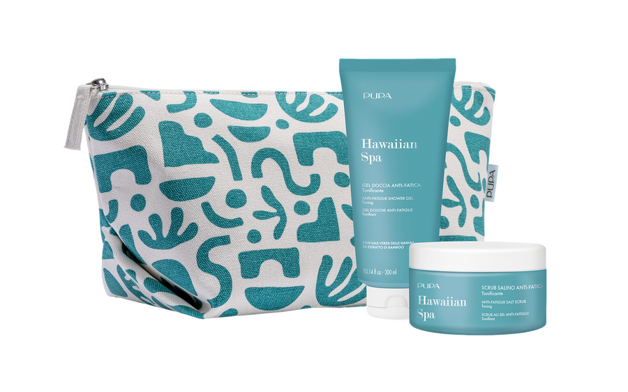 Pupa Hawaiian Spa Anti-Fatigue Körperpflege-Set mit Body Scrub und Shower Gel