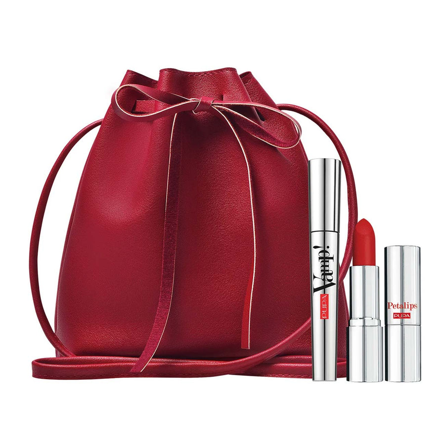 Pupa Make-up-Set mit Vamp Definition Mascara in Extra Black und Petalips Lippenstift in Dahlia Petal