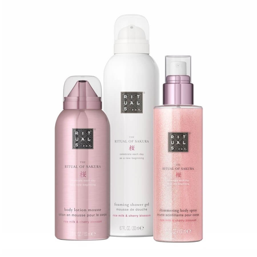 Rituals The Ritual of Sakura Geschenkset mit Shower Mousse, Shimmer Body Spray und Body Lotion