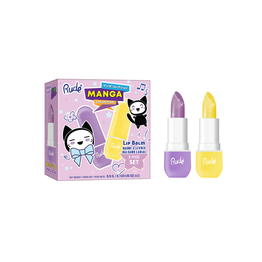 Rude Cosmetics Lip Balm Set mit Grape Kiss und Pineapple Kiss, je 3,5 ml
