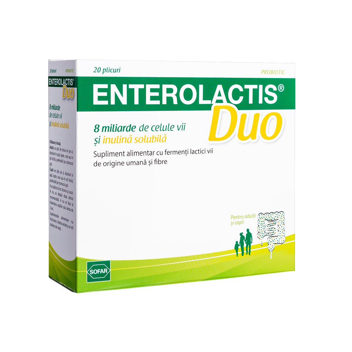 Sofar Setzen, Sofar, Enterolactis Duo, Lactobacillus Paracasei, Rebalances The Intestinal Flora, Vitamine, 20 stk, 5 g Regula