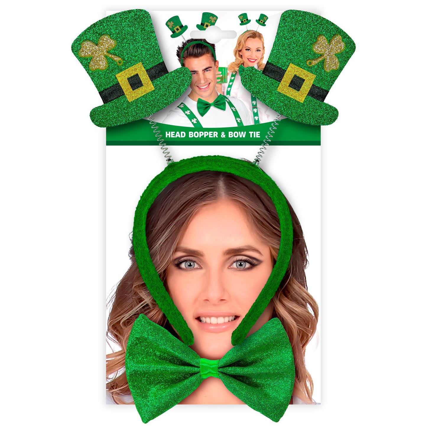 "SET ST. PATRICK'S DAY" (HAARREIF MIT MINIZYLINDER & FLIEGE) – Detailansicht