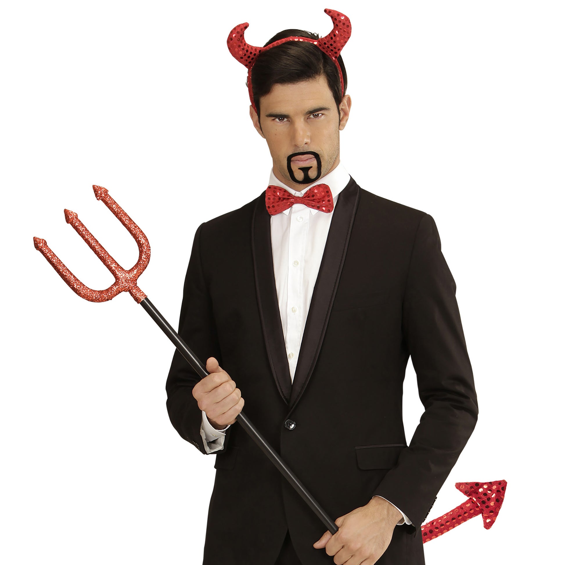 "SET TEUFEL AUS PAILLETTEN" (Hörner, Fliege, Schwanz) – Ansicht 4
