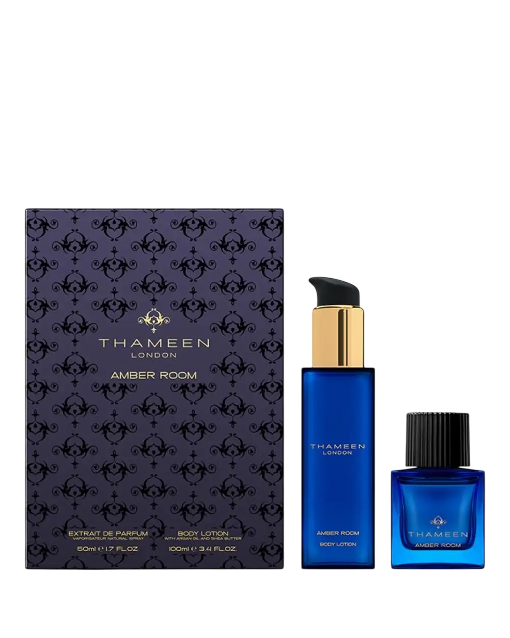 Set Thameen London: Amber Room, Extrait De Parfum, Unisex, 50 ml + Amber Room, Body Lotion, Body, 100 ml